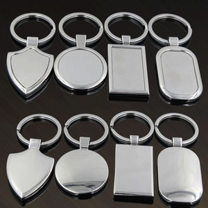 stainless steel 4 Designs Newest Metal Blank Keychains Advertising Custom LOGO Keyrings for Promotional Gifts