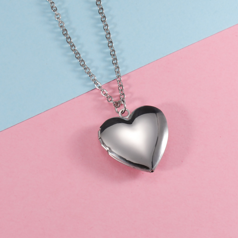 Fashion Jewelry Stainless Steel Lockets For Photos Heart Pendant Necklace For Women