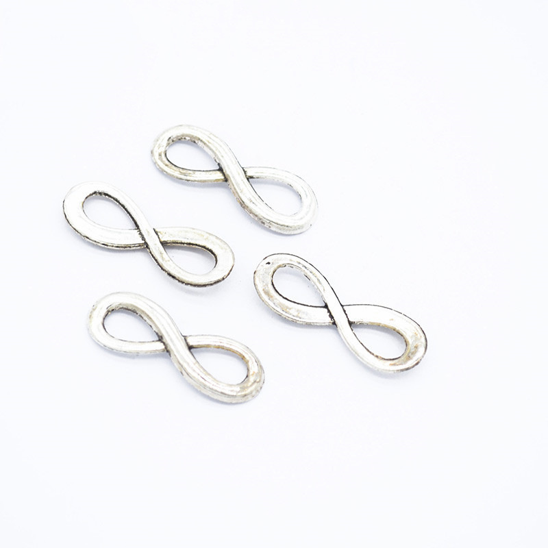 AA00843 Charms Infinity Symbol Connectors 24x8mm Silver Color Pendants Antique Jewelry Making Diy Handmade Craft