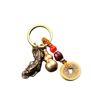 AA00031 Wholesale Chinese Style Mascot Pixiu Keychain Jewelry Gourd Pendant Gifts Keychain Chinese Feng Shui Keyring