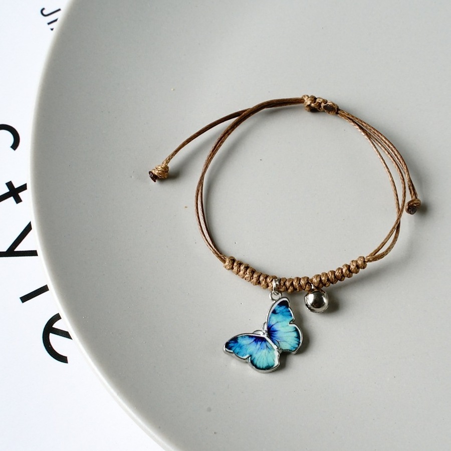 AA00545 Butterfly Star Pendant Adjustable Bracelet Couple Girlfriends Sisters Bracelet Jewelry Gift