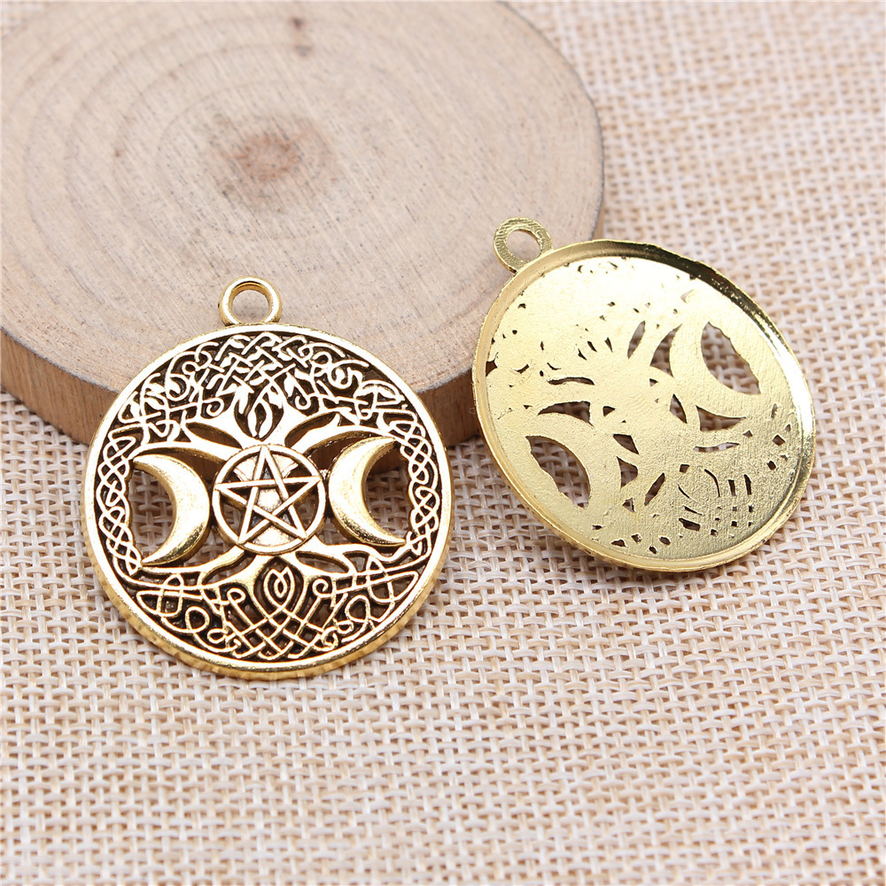 AA016419 35x39mm Antique Silver Plated Bronze Zinc Alloy Charms Pendants