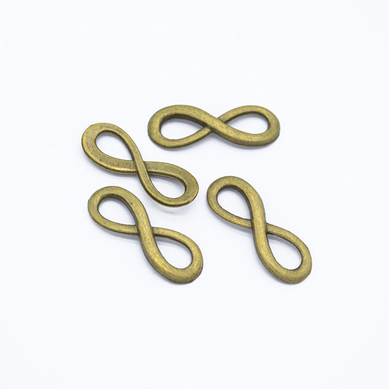 AA00843 Charms Infinity Symbol Connectors 24x8mm Silver Color Pendants Antique Jewelry Making Diy Handmade Craft