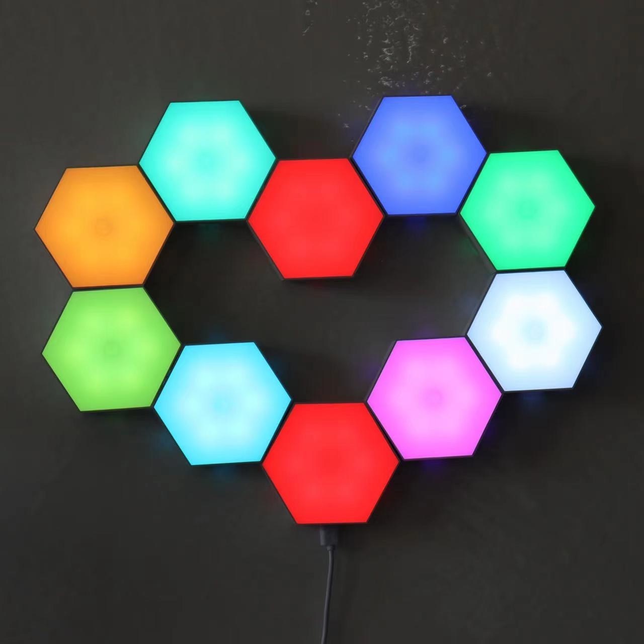 Aoying-NEW 2023 RGB Light Led Hexagonal Lamps Modular Touch Sensitive Lighting Magnetic Creative Decoration Wall Lamp Led Light