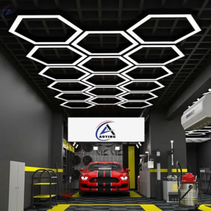 Aoying- Dropshipping Retail Barber Shop Ceiling Lights 110V 220V Honeycomb Cars Wash Detailing Hexagon LED Work Light For Garage