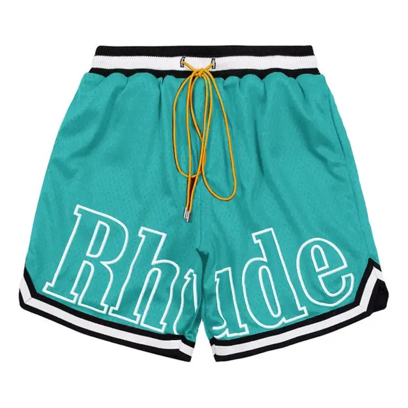 Custom Summer Breathable Sweat Wicking Running Fitness Custom Shorts Polyester Beach Basketball Shorts Men's Rhude Mesh Shorts