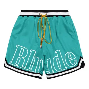 Custom Summer Breathable Sweat Wicking Running Fitness Custom Shorts Polyester Beach Basketball Shorts Men's Rhude Mesh Shorts