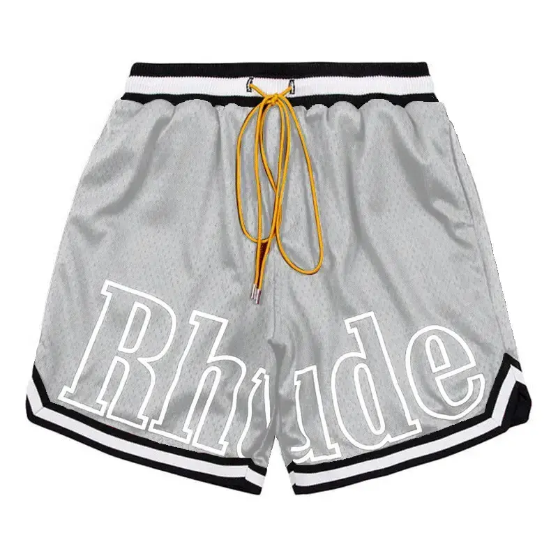 Custom Summer Breathable Sweat Wicking Running Fitness Custom Shorts Polyester Beach Basketball Shorts Men's Rhude Mesh Shorts