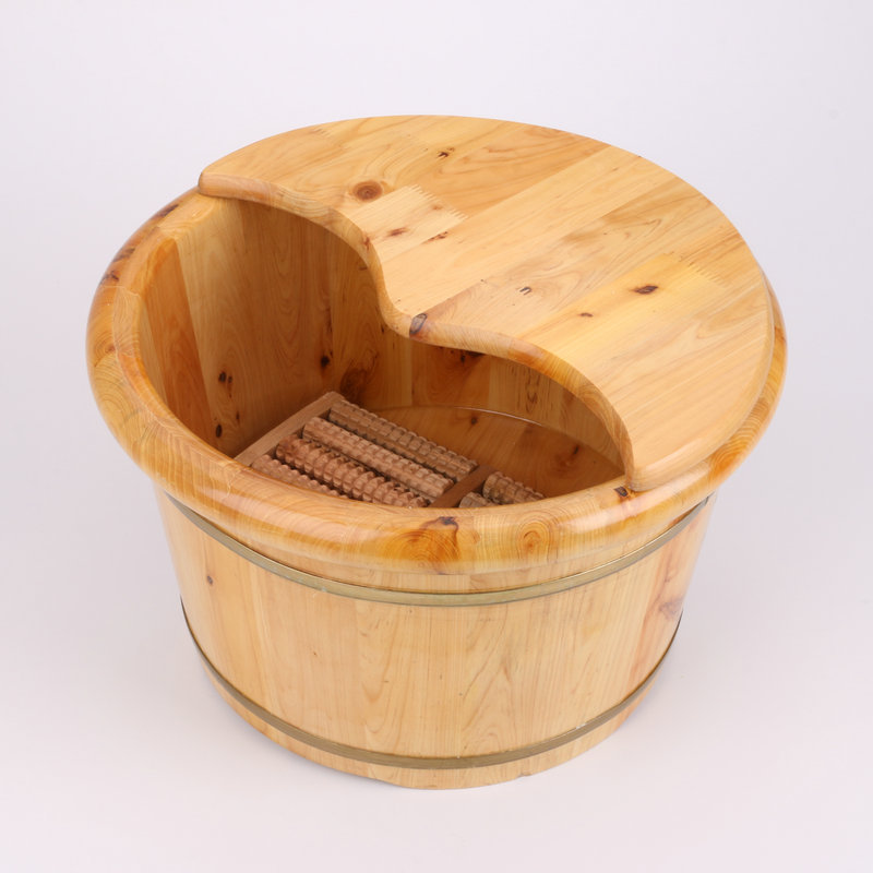 Dropshiping Wooden Foot Bath Bucket Pedicure Tub Foot Spa Bathing Barrel