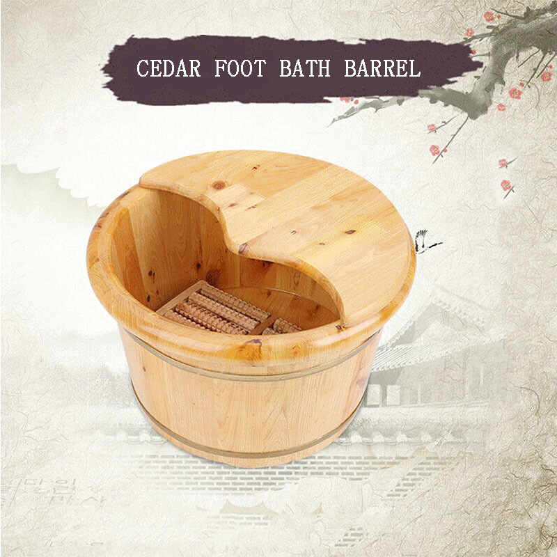 Dropshiping Wooden Foot Bath Bucket Pedicure Tub Foot Spa Bathing Barrel