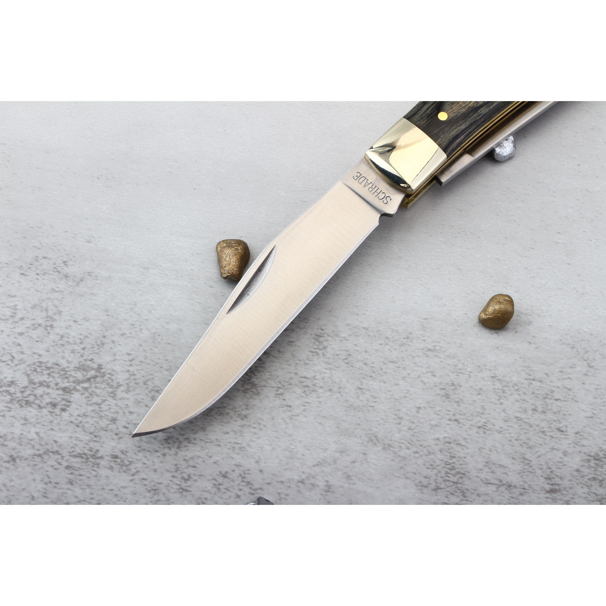 Classic Wood Handle 2-Blade Pocket Knife Old Timer Brass Bolster Folding Trapper Pocket Knife