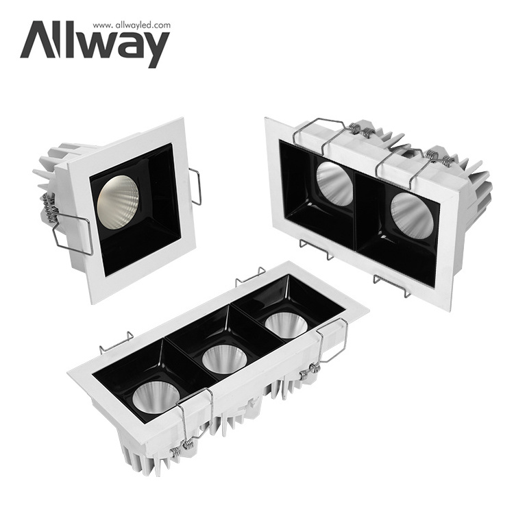 Commercial Anti Glare COB Aluminum Down Light Indoor Home Office 10W 2*10W 3*10W LED Linear Grille Lamp