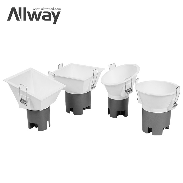 ALLWAY High Quality Frame Recessed Ceiling Downlight Adjustable Fixture COB CCT Spot Light 5W 10W Led Spotlight