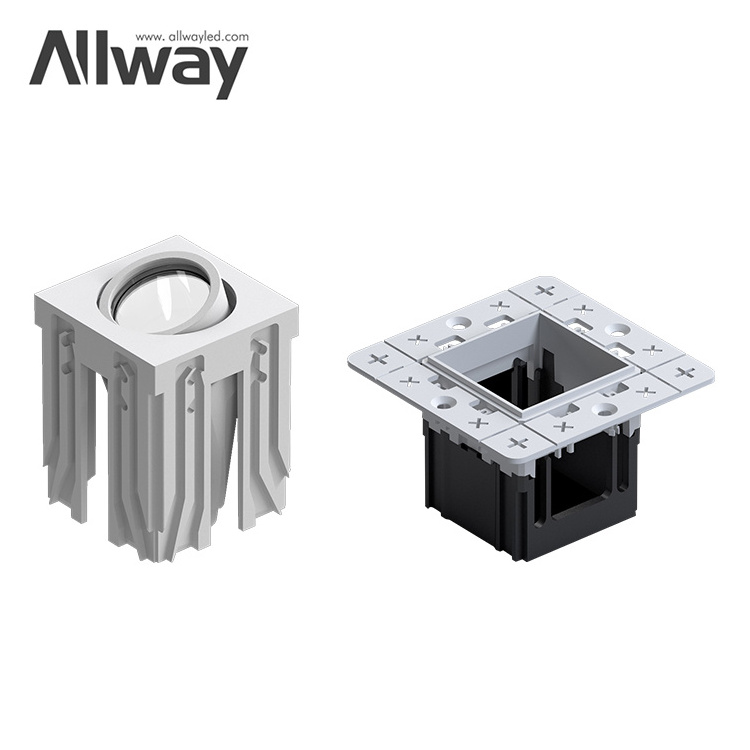 ALLWAY Hot Selling Anti Dazzle Square Multi Head Black Recessed Adjustable Down Light Cob Modern Project 4 5 W Downlight Led