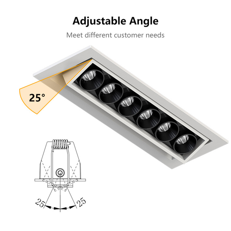 ALLWAY High Brightness Linear Grille Light Color Changing Ceiling Dimmable Double Spot Lamp 10 20 W Spotlight Led