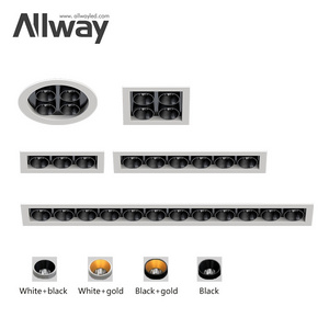 ALLWAY High Brightness Linear Grille Light Color Changing Ceiling Dimmable Double Spot Lamp 10 20 W Spotlight Led