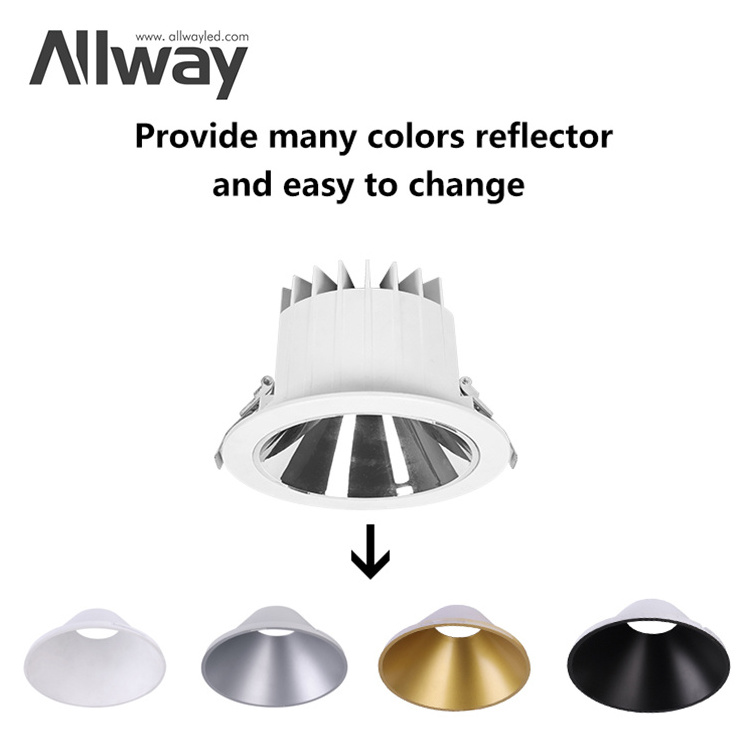 Anti Glare Recessed Dimmable CCT Change ZigBee Smart Down Light IP54 Ceiling Spot Lamp Commercial 10w 20w 30w 40w Led Downlight