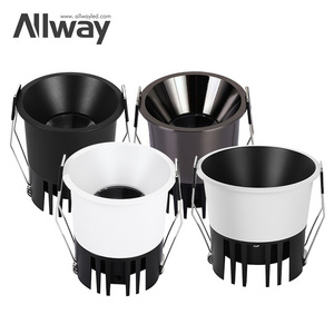 ALLWAY Black White Dimmable CCT Die Casting Aluminum Indoor Ceiling Light 3w 5w 7w 9w 12w LED Spotlight