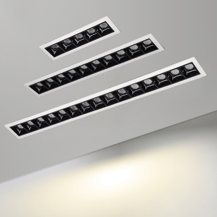 ALLWAY Laser Blade Aluminum Fixture Black Downlight Indoor SMD Ceiling Spot Light LED Recessed Linear Down Light