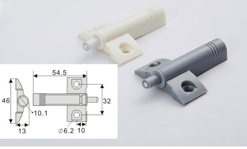 Supplier Black Colour Mini Spring Loaded Magnetic Touch Door Latch