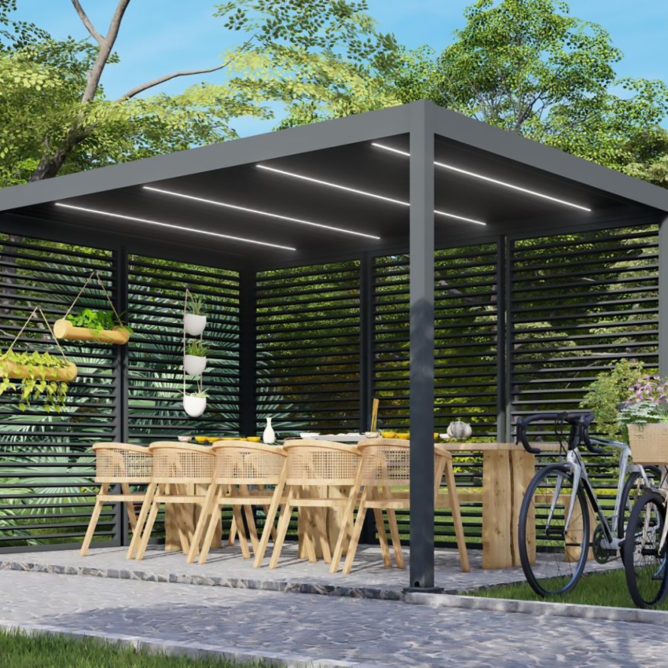 Best Seller Aluminum 5x4 Gazebo Outdoor Bioclimatic Retractable Pergola