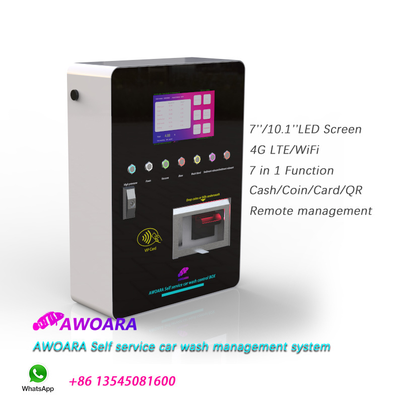 Car wash payment Box Bill/coin acceptor electric car wash for self service station 7in1 Cash/Coin/Card/QR  equipment