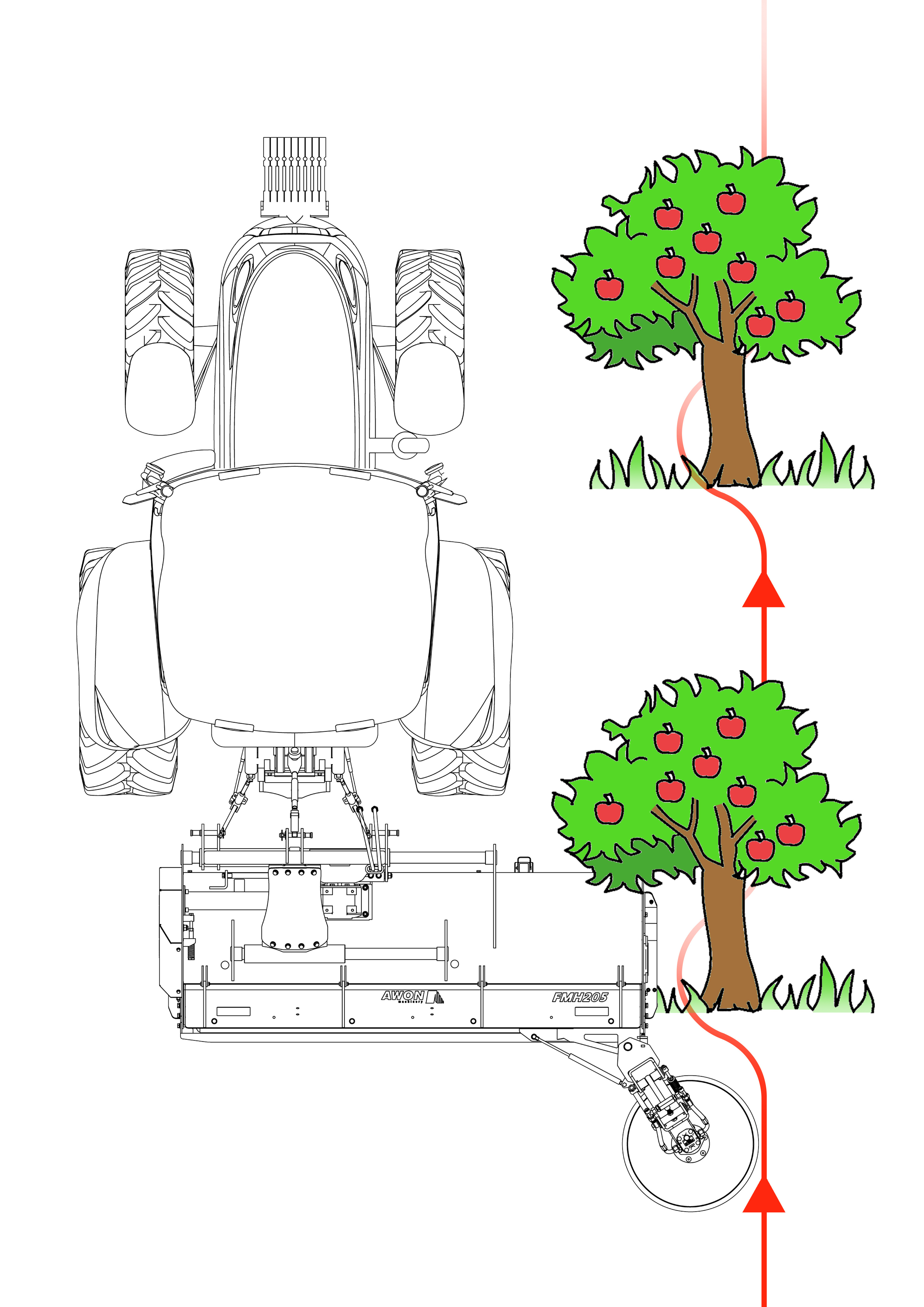 AWON FSD550 Grass Cutter Mulcher Rotary Side Trim Mower Side Shift Disc Mower Lawn Mower For Small Tractor