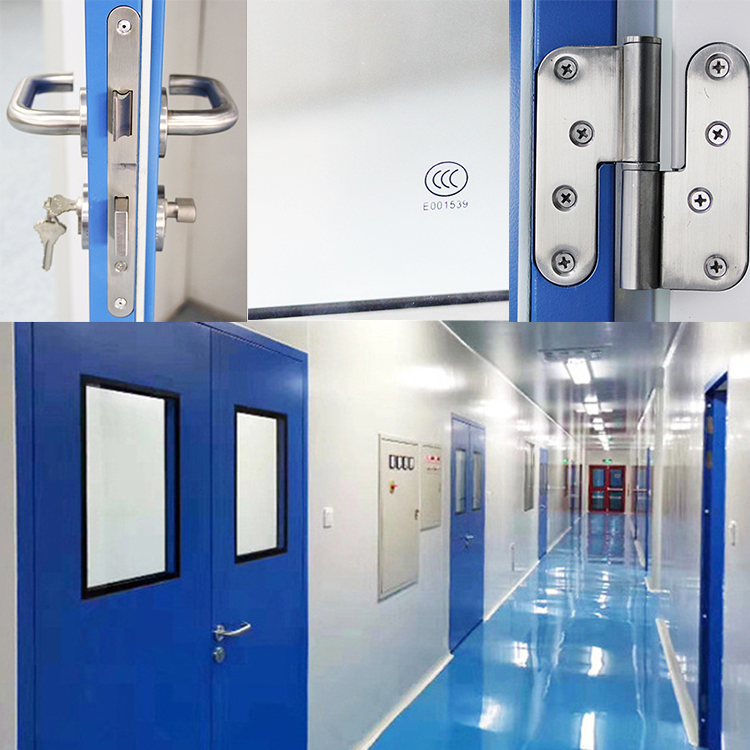 Gmp Modular Clean Room Steel Door Industrial Food Cleanroom Factory Push Door Hospital Lab Cleanroom Door