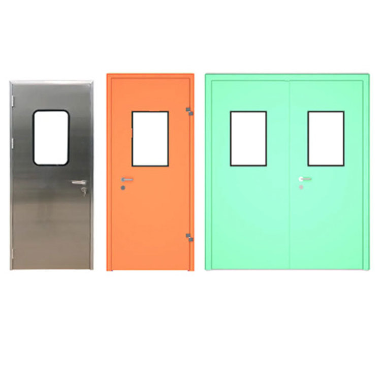 Gmp Modular Clean Room Steel Door Industrial Food Cleanroom Factory Push Door Hospital Lab Cleanroom Door