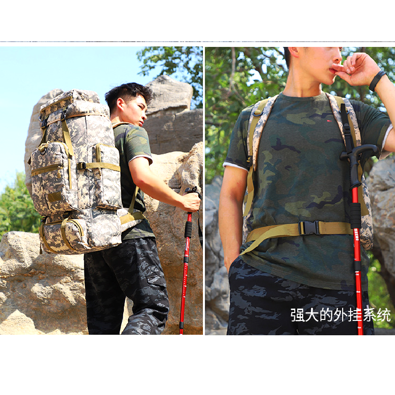 Custom Logo 80L large High quality  back mountain bag smell proof  camouflage tactical backpack hiking