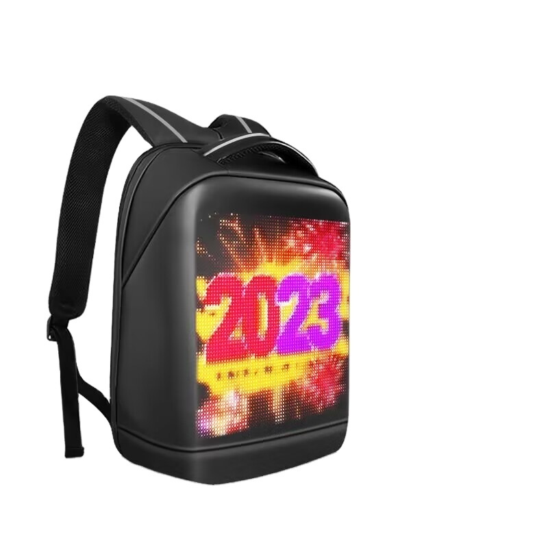 linyi wuming Fashion Led Backpack LED Advertising Backpack  black led screen display backpack for man boys