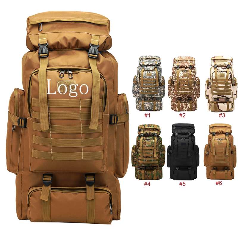 Hot Sale 80L Waterproof Hiking Trekking Bag Rucksack  Camouflage Backpack