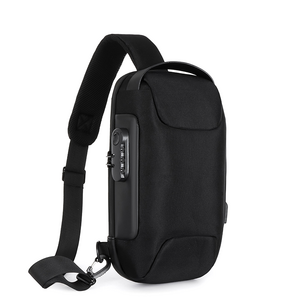 Anti-theft combination lock men's sling chest bag fashion shoulder cross  Oxford sports messenger