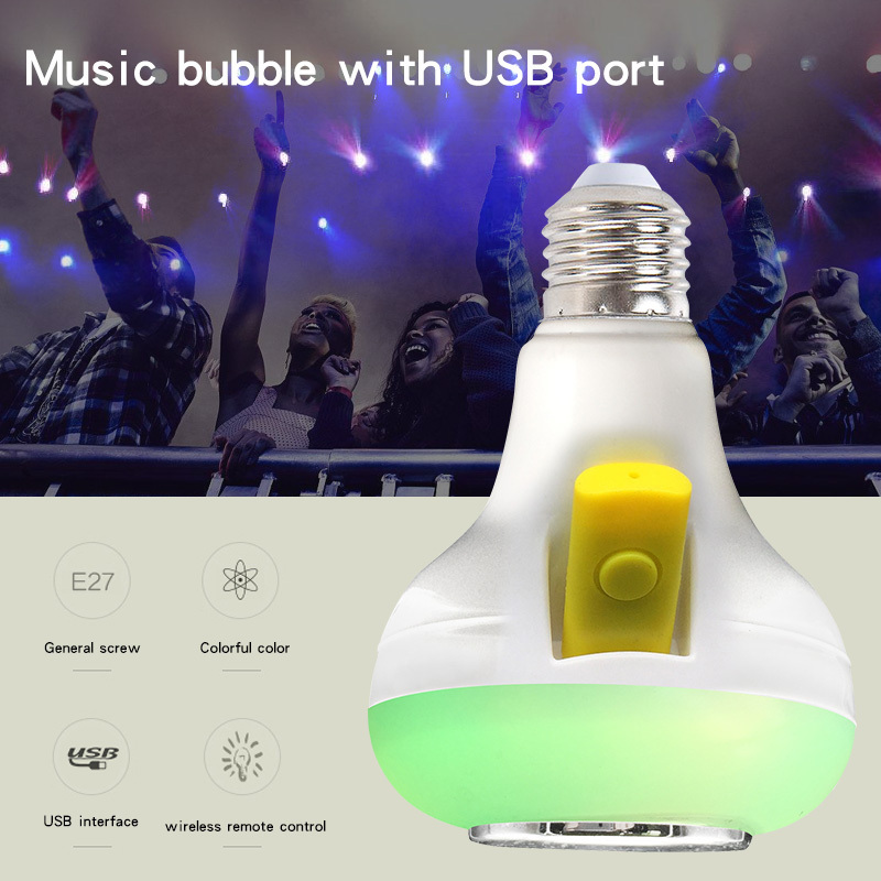 RGB Smart Music Play with Remote Wireless Bulb Music Light Speaker 12W USB LED Lamp  blueteeth bulb