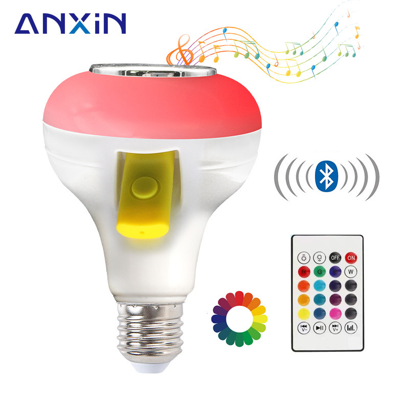 RGB Smart Music Play with Remote Wireless Bulb Music Light Speaker 12W USB LED Lamp  blueteeth bulb