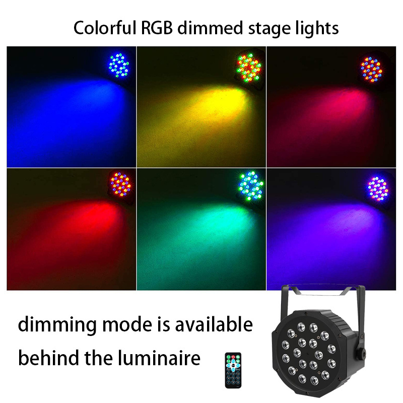 Click RGBW DJ controllable plane Indoor Theatre Garden Stage Lights to remotely control 18 LED PAR stage lights