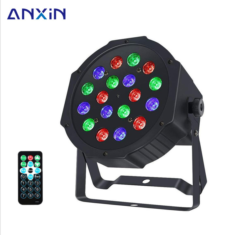 Click RGBW DJ controllable plane Indoor Theatre Garden Stage Lights to remotely control 18 LED PAR stage lights