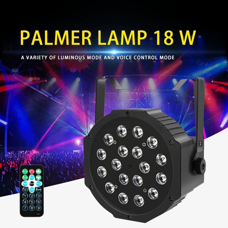 Click RGBW DJ controllable plane Indoor Theatre Garden Stage Lights to remotely control 18 LED PAR stage lights