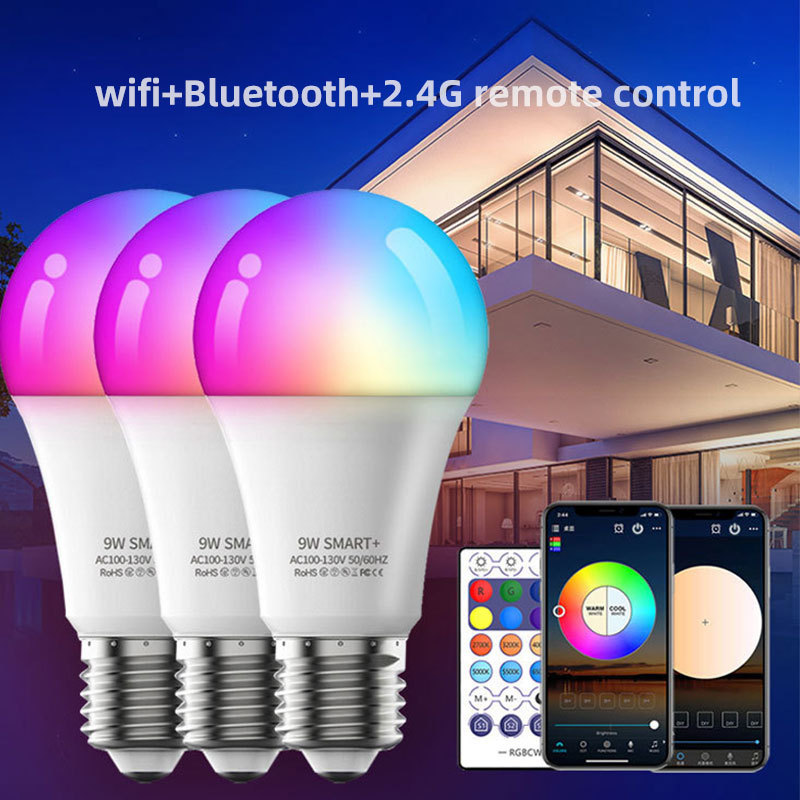 Wholesale Ce Wifi Smart Bulbs Alexa Echo Google Home Rgb Light Bulbcolor Changing 9w 12w E27 A60 A19 E26 Dimmable Smart Led Bulb