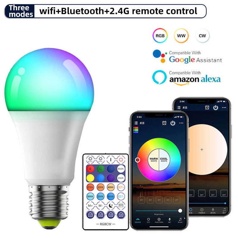 E27 E26 9w Smart Led Zigbee Rgbww Tuya Smart Bulb Bombillo Parlante Smart Home Automation Wifi Bulb