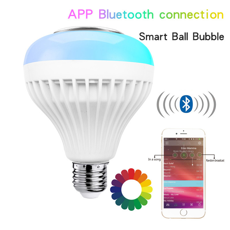 Led Bulb E27 Base Rgb Colorful Home Theatre System  Bulb 5.0 Wireless Speaker Recessed Music Light Bulb