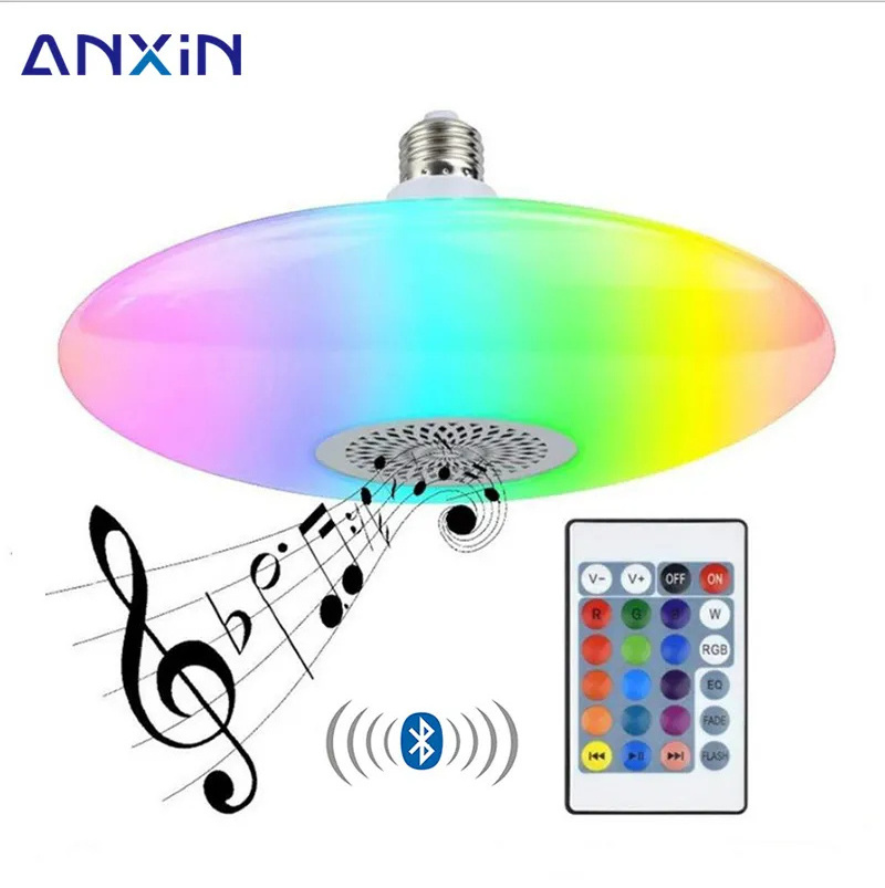 Dimmable 24W E27 Colorful Rgb Led Smart Wireless Speaker Music Bluetooth Color Changing Light