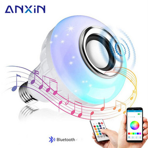 App Rgb Smart Music Play With Remote Wireless Bulb Music Light Speaker 12W Led Lamp Blueteeth Bulb