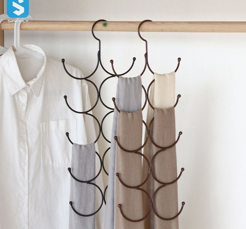 Rings Scarf Hanger Multi Scarves Vertical Display Hanger Hijab Ties Belt Organizer Circle Storage Holder Clothes hanger