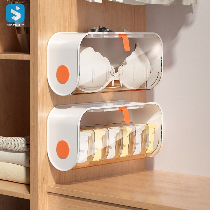 High Quality Portable Save Space storage organizers Wall hanging Transparent Underwear Socks Storage Box