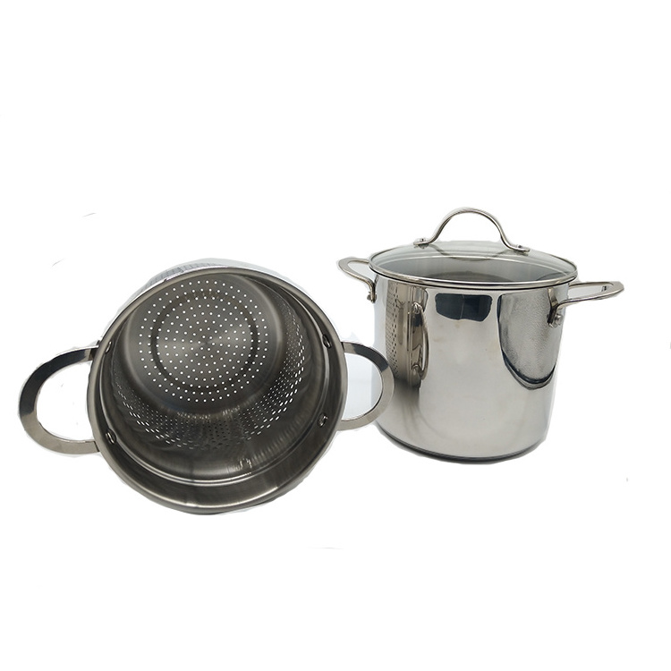 Stainless Steel 304 Deep Steamer Pot With SS Lid Kitchen Cooking Pot For Home Non-stick Cookware Sets