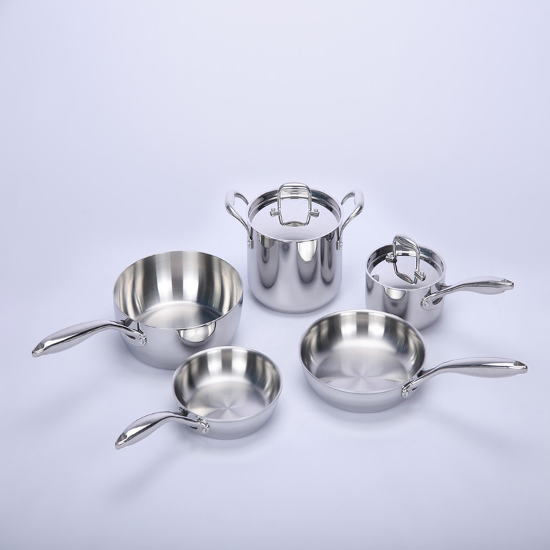 High quality 5(7)pcs 5-ply stainless steel cookware sets kitchenware