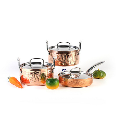 2022 Triply Stainless Steel 6pcs Cookingware Sets Casserole Kitchenware Ollas Cookware Sets Cooking Pot Set