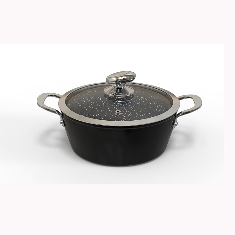 Aluminum Kitchen Ware Pot Casserole Non Stick Cookware Sets Nonstick Frying Pan Granite Coating with Steel Handle