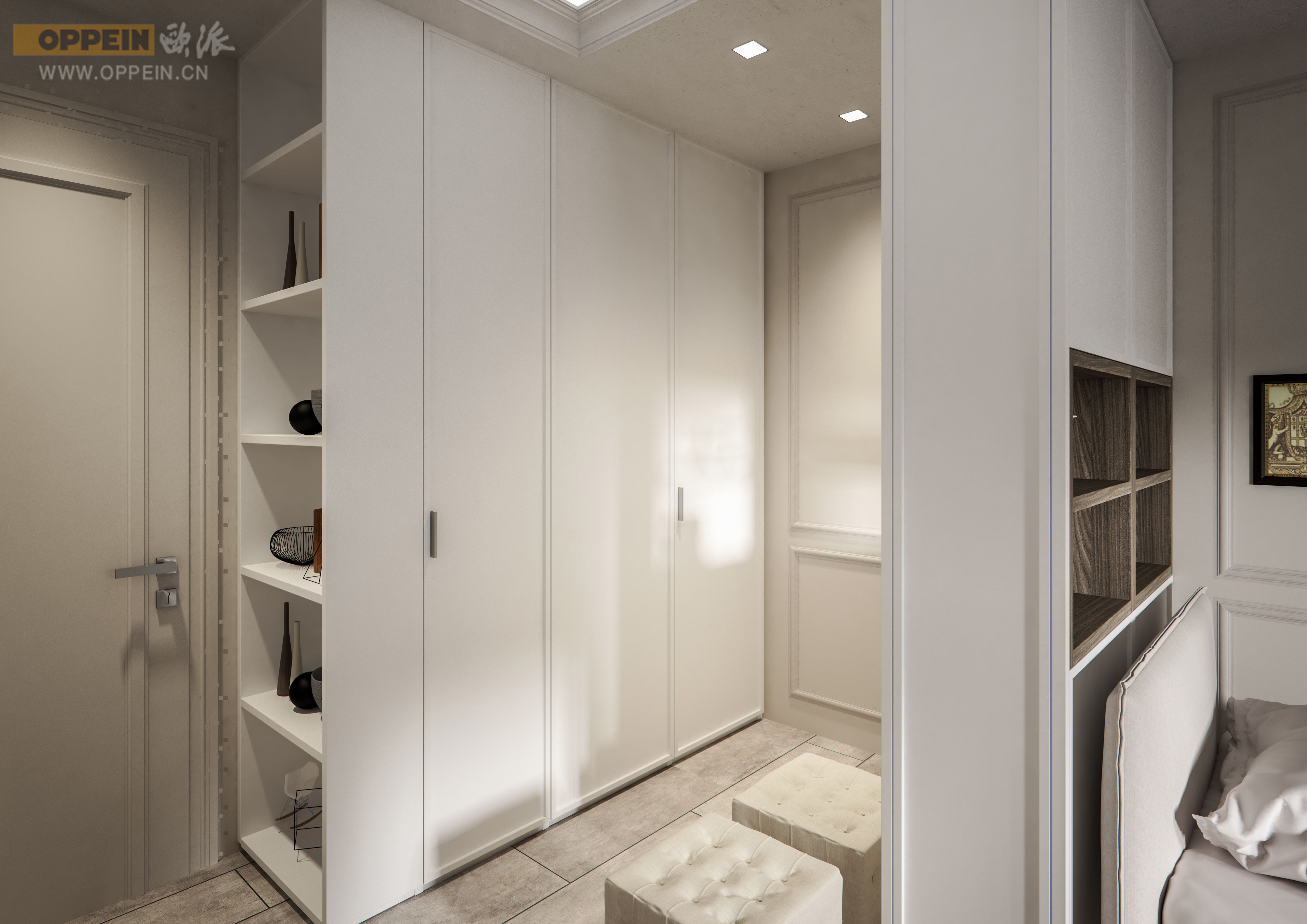 Aluminum Handle Modern Design Bedroom Wardrobe Walk In Closet